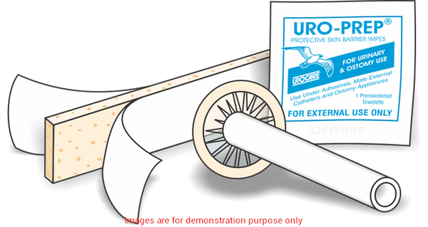 Uro-Con Texas-Style Male External Cathater Medium 30Mm With 4" Tube, Urofoam-2 Non Sterile W/LateUrocare